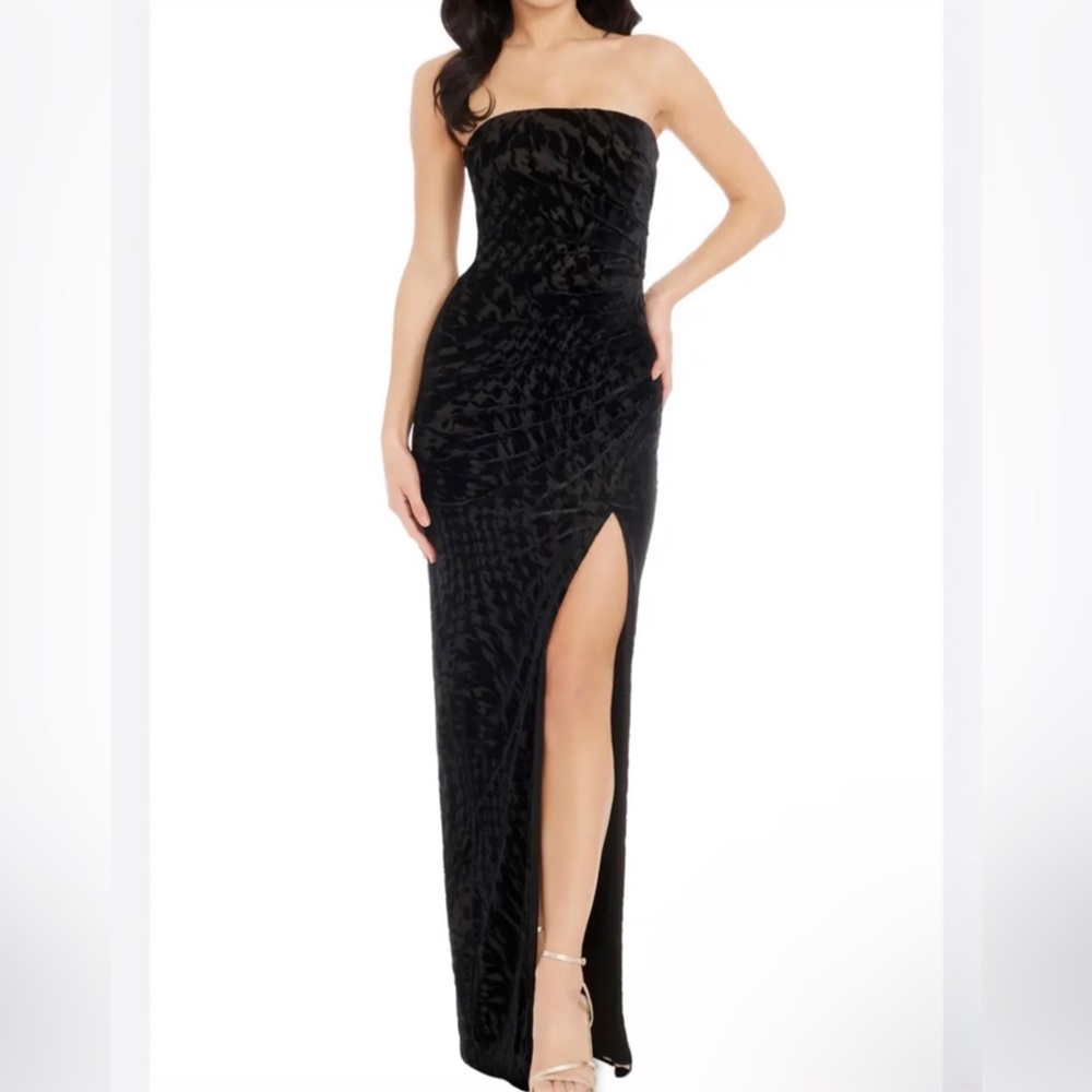 Dress the Population Elegant One Shoulder Black Gown